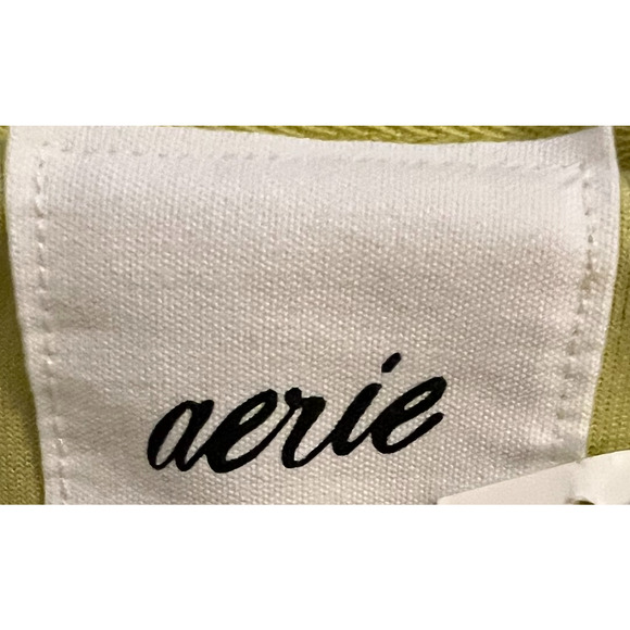 Aerie Top Womens Size XL Neon Green Shacket Crop Zip Front Corduroy Pockets NWT - Picture 2 of 7